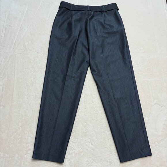 Calvin Klein Womens Paperbag Straight Leg Pants w/ Belt Sz‎ 4 Blue Career Office - Picture 6 of 13